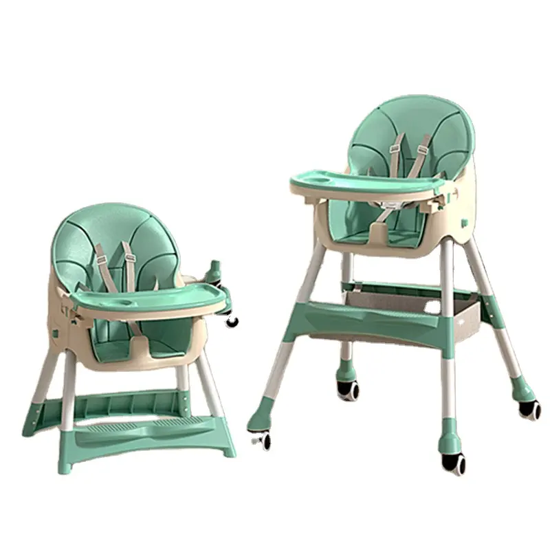 New Baby Children's Dining Chair With Plate and Storage Basket Adjustable Height Multifunction Dining Chair for Newborn Baby