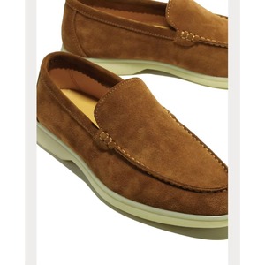 Slip-on Comfortable Cow Suede Leather Loafers Men Luxury Fashion Lightweight Rubber Outsole Outdoor Casual <b>Flats</b> Spring Winter - Product Image 6