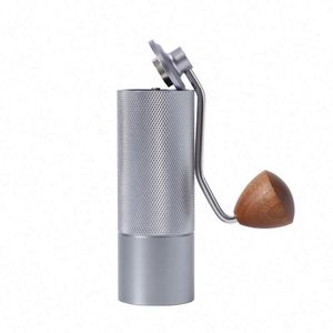 Al-Alloy Body 420 Stainless Steel Burr Homeuse Espresso <b>Mini</b> Small Hand Mill Portable Manual Coffee <b>Grinder</b> with Walnut Knob - Product Image 1