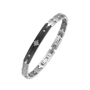 Custom Jewelry Chain Stainless Steel Bracelet Zirconia Band Bracelet Homme Men Jewelry