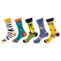 YL Designer Mode Chaussettes Hommes Art Peinture À L'huile Drôle Coloré Personnages De Dessin Animé Chaussettes