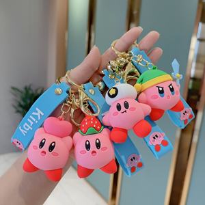 Venta al por mayor de dibujos animados nuevo Kawaii especial Rosa Kirbys Star Adventure juego Animal colgante llavero de Gel de sílice para mujer bolso coche muñecas - Product Image 3
