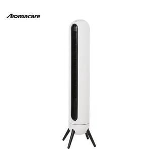 Aromacare Tripé Ventilador elétrico com suporte para triciclo Ventilador de torre com pedestal de controle remoto Ventiladores de torre oscilantes de 3 velocidades