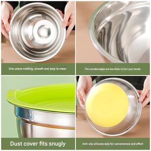 Bols à mélanger et à salade en acier inoxydable colorés, fond en silicone antidérapant, bols pour la pâtisserie, le fouettage et la préparation des aliments - Product Image 5