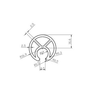 Rieles de tensión de aluminio tipo V de 34 mm ZISHU Oxide Aluminium para cortinas de camión <span class=keywords><strong>Tautliner</strong></span> - Product Image 5
