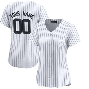 2025 Женская бейсбольная рубашка большого размера на заказ для дома Нью-Йорка, белая вышитая униформа с вышитыми логотипами - Product Image 6