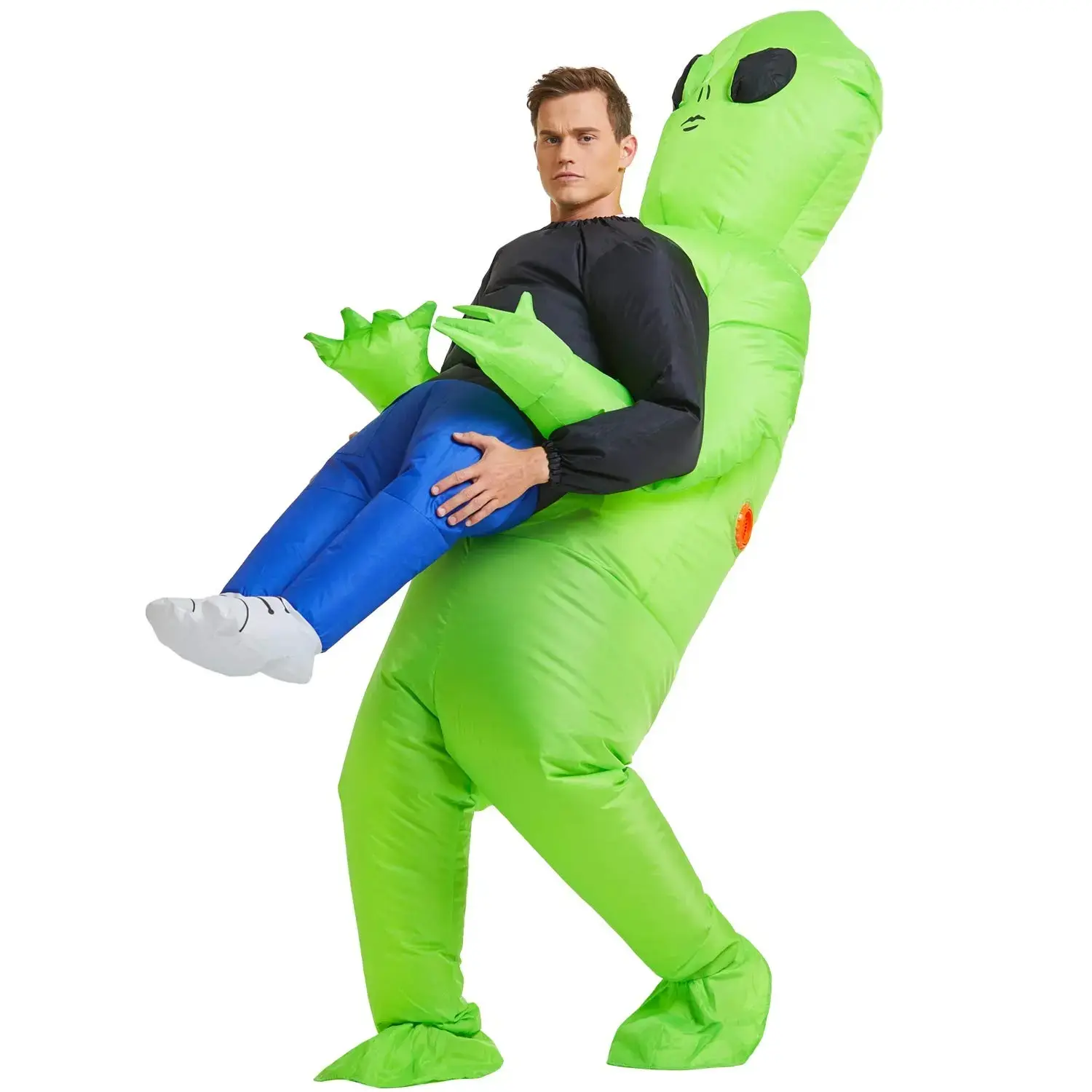 Hersteller liefern neue Ghost Hugger Green Ghost Alien Kostüm Halloween Party Performance Kleidung Parodie ET Alien aufblasbar