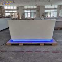 Bureau Avant Réception Moderne Compteur Conception Meilleur Custom Taille Surface Solide Acrylique Led Logo Blanc Bureau Bureau D'accueil