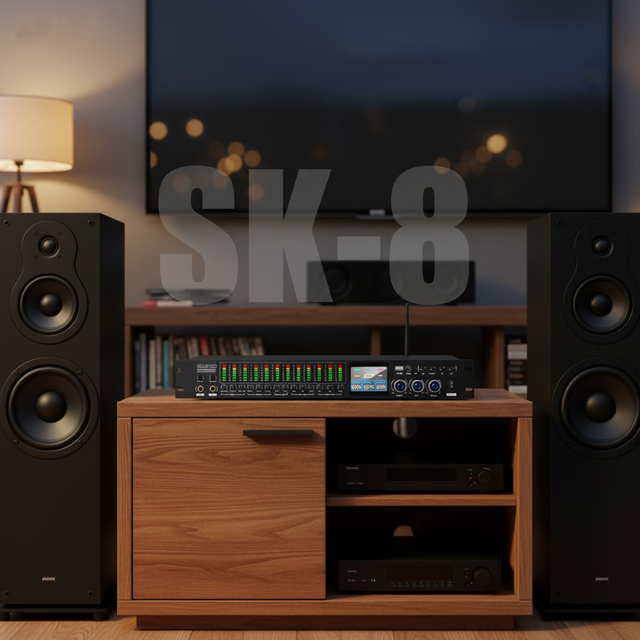 AOFO SK-8 Professional Karaoke Audio Processor Digital Effects Equalizer Sound Effector for Stage KTV