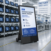 Kiosco Digital Portátil para Exteriores con Clasificación IP65 de 43 Pulgadas, Pantalla Táctil a Todo Color, Vertical, con Soporte de Pie