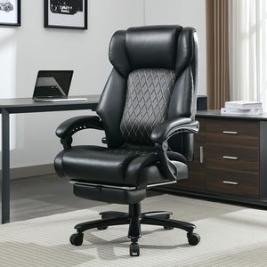 Silla Ejecutiva de Alta Resistencia, Capacidad de 200 kg, Tamaño Grande, Silla de Oficina Negra, Respaldo Alto, Ergonómica, Giratoria, con Brazos - Product Image 3