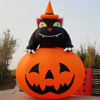Citrouille géante lumineuse LED gonflable pour Halloween, décoration extérieure pour jardin, pelouse, fête, festival