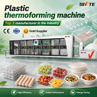 Machine de fabrication de contenants alimentaires entièrement automatique PS/PET/PP, équipement de thermoformage sous vide, haute productivité, boîte à emporter jetable