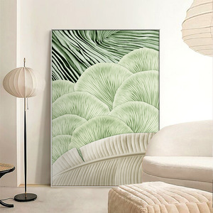 Stile nordico moderno in lega di alluminio pittura a olio <span class=keywords><strong>verde</strong></span> murale arte decorativa della parete per soggiorno ad alto livello divano appeso su tela - Product Image 2