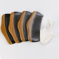 Peigne en bois naturel vintage, mini, anti-statique, en corne de vache, personnalisable avec logo, fabriqué en Chine