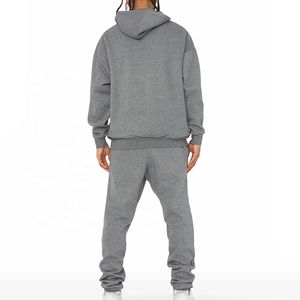 ชุดวอร์มใส่ได้ทั้งผู้ชายและผู้หญิงชุดวอร์มแบบเรียงซ้อนกันโอเวอร์ไซส์วินเทจสีเทา - Product Image 6