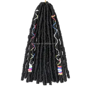 Hot Bán Hot Bán Tổng Hợp Tóc Bac Locs Giật Gân Faux Locs Crochet Mềm Locs Dòng Đầy Màu Sắc Mềm Tóc Jumbo Dread Tóc