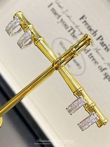 Pendientes de Aro Xinfly de Oro Blanco Sólido de 18k con Diamantes Redondos y Baguette de 0.40 Ct, Estilos Clásicos para Bodas, Fiestas y Regalos - Product Image 4