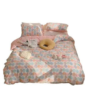 The New ins Nordic style colorful round print 100 cotton quilt cover Pure cotton bedding four-piece set Suitable for all seasons