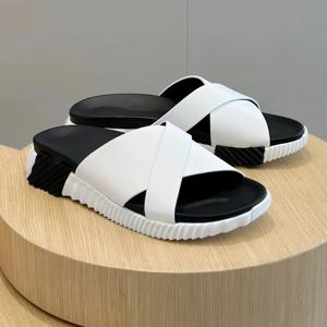 New Designer Luxury Shoes Casual Walking Style Indoor Outdoor Leather Shoes Rubber Thick Sole <b>Slipper</b> Shoes <b>Men</b> - Product Image 3