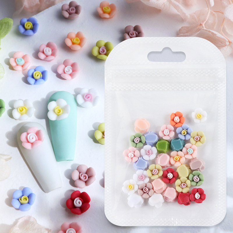 30pcs bag Mixed Color Puff Flower