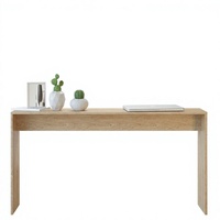 Bureau console en bois naturel avec hauteur réglable