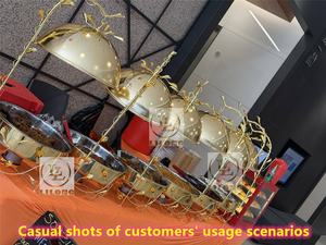 Nuevo Diseño de Lujo, Recipiente para Calentar Alimentos de Acero Inoxidable Dorado de <span class=keywords><strong>10L</strong></span> con Tapa Colgante, para Buffet de Hotel, Bodas y Catering - Product Image 6