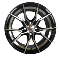 Jantes en alliage JUWA 14x5.5 ET35 CB73.1 PCD4x100 Noir Anneau intérieur bleu Multi-rayons Ajustement universel Nouvelles roues de voiture de tourisme