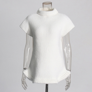 2024 Autumn Style Pullover <strong>Sweaters</strong> Diagonal Collar <strong>White</strong> Women <strong>Knitted</strong> <strong>Sweater</strong> - Product Image 2