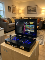 Console de Jeu Rétro Pandora Arcade Pliable Portable 2 Joueurs Alimentée par Batterie 10000+ Jeux de Bureau ou de Bar Cadeau pour Hommes