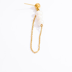 Aros con Colgantes de Perlas de Agua Dulce, Chapados en Oro de 18K, Acero Inoxidable, Aretes para Uso Diario de Mujer - Product Image 5