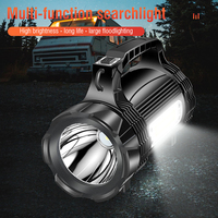 Projecteur Haute Luminosité avec Double Éclairage Latéral Puissant, Grand Projecteur, Indicateur de Puissance, Torche avec Support et Fonction Power Bank