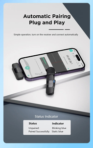 BY-V10, BY-V20 2.4G kablosuz yaka mikrofonu gürültü iptal ses Video kayıt için iPhone/iPad/Android canlı oyun <span class=keywords><strong>Mic</strong></span> - Product Image 6