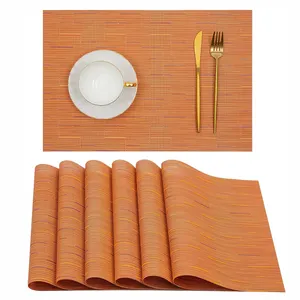 STARUNK批发餐桌可擦拭乙烯基餐垫可水洗防滑绝缘编织聚氯乙烯桌垫