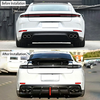Kit carrosserie aérodynamique en fibre de carbone sèche avec becquet avant pour Porsche Panamera 976 24-26