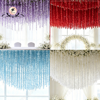Guirlande de fleurs artificielles de glycine ANNIELU à longues brins pour décorations de fêtes, mariages, cabines photo et événements
