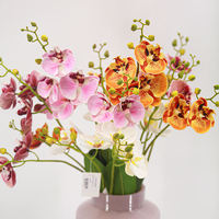 Fleur artificielle Orchidée Papillon effet naturel, branche unique 98 cm, pour cérémonie de mariage, remise de diplôme, décoration intérieure, Pâques