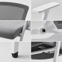 Chaise de formation pliable en maille pour bureau, empilable, gain de place, chaise de conférence pour visiteurs avec accoudoirs