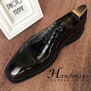 Chaussures en cuir décontractées - cuir véritable pour homme, finition peinture nacrée haut de gamme, chaussures de mariage pour le marié - Product Image 3