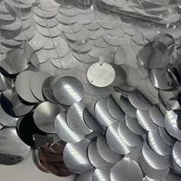Tissu en maille tricotée à paillettes argentées, grand motif de sequins, 100 % polyester, pour jupes de mariage pour filles et textiles de maison