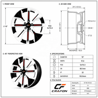 Jantes forgées CF 17 18 19 pouces 5x114.3 PCD 66.1 CB pour voitures particulières, compatibles avec Silvia S15 S14, jantes décalées