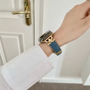 Bracelet en cuir de vachette Dermis avec boucle en D pour Apple <span class=keywords><strong>Watch</strong></span> Series 9 8 Bracelet de montre en cuir véritable pour <span class=keywords><strong>Galaxy</strong></span> <span class=keywords><strong>Watch</strong></span> - Product Image 3