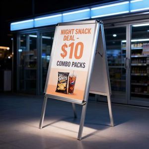 Exhibidor de Carteles de Doble Cara para Interiores, con Apertura Rápida y Carga Frontal, Marco de Aluminio Plateado para Vestíbulos de Hoteles y Espacios Públicos - Product Image 3