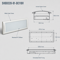 Plafonnier LED encastré SHIZI pour voies ferrées, en aluminium 6063-T5 et PC, IP30, pour transport, OEM, ODM, vente en gros, tension personnalisable pour trains et métros