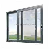 Fenêtres anti-tempête en aluminium imperméables pour maisons Fenêtre coulissante en aluminium gris noir