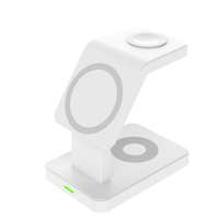 Station de charge sans fil magnétique 3 en 1, 15W, support de téléphone en forme de Z, chargeur pour montre, écouteurs, chevet, bureau