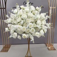 Fleurs artificielles en tissu de soie de la série blanche Alwaysbloom, de haute qualité, pour centres de table de mariage, hôtels, salles de banquet, arches et accents décoratifs