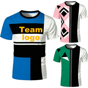 T-Shirt da Uomo a Maniche Corte con <span class=keywords><strong>Stampa</strong></span> Sublimatica, Motivo Geometrico a Righe, Collo Tondo, per Squadre Aziendali - Product Image 1