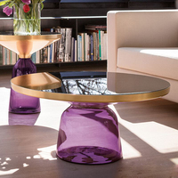 Table d'appoint d'angle en verre trempé Transparent nordique de luxe Design rond moderne salle à manger café thé meubles de salon créatifs