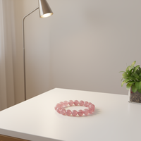 Bracelet extensible en quartz rose violet de Madagascar de haute qualité, perles de pierres précieuses, pour femmes, vente en gros